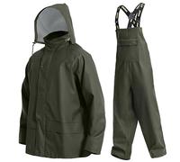 Navis Marine Tuta antipioggia da uomo giacca impermeabile e bavaglini set combinato per la massima sicurezza comfort Lime acido(Green,L)