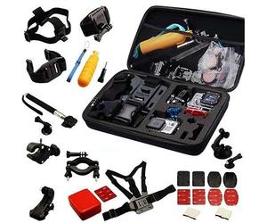 Navitech 30-in-1 Action Camera Accessori Kit combinato con Custodia EVA - Compatibile con EASYPIX GoXtreme Vision Duo 4K Ultra HD Action Camera