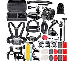 Navitech Kit combinato di accessori per action cam 50 in 1 con custodia in EVA - Compatibile con GoPro HERO9 - Fotocamera sportiva impermeabile