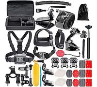 Navitech Kit combinato di accessori per action cam 50 in 1 con custodia in EVA - Compatibile con la fotocamera d'azione Comius Sharp 4K
