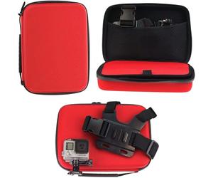 Navitech Red Hard Case For AKASO Brave 8 Lite Action Camera
