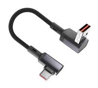 Navna Cavo da USB-a a tipo C, curva verso l'alto e verso il basso, 3 m | Cavo in nylon intrecciato da 66 W, alloggiamento connettore angolato, sincronizzazione dati per console auto