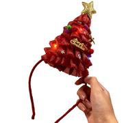 Navna Cerchietto per capelli in rete illuminato con design natalizio, ornamento per capelli con modalità multi colore per riunioni di famiglia parrucchino in rete con luce a LED