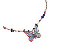 Navna Collana con ciondolo a forma di farfalla, gioiello etnico, perfetto per gioielli da donna, gioielli etnici, as shown, Metallo Plastica, Non pietra preziosa