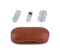 Navna Contatti Lenes Box Set PU Componente Lens Box con Contatti Multifunzione Specchiato Custodia per Lenti Occhi Holder Donne Ragazze, Marrone