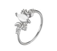 Navna Coppia di gioielli alla moda con lune anelli in lega di struttura adatti per donne giovani e coppie, regalo alla moda con pietra di luna, I, come descritto, come descritto