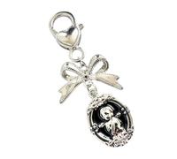 Navna Elegante portachiavi con ciondolo a forma di fiocco retrò coreano ispira robusta catena in metallo sorelle coppie portachiavi retrò alla moda con fiocco, Nero , Taglia unica