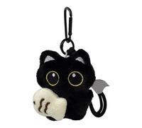 Navna Elegante portachiavi in peluche a forma di gatto, in materiali morbidi, con ali spettrali, per vacanze, Halloween, feste di Natale, gatti neri, roba di Halloween, Mr213 Pesce Holding L, Taglia