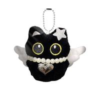 Navna Elegante portachiavi in peluche a forma di gatto, in materiali morbidi, con ali spettrali, per vacanze, Halloween, feste di Natale, gatti neri, roba di Halloween, Zl192 Love Angel Illuminato