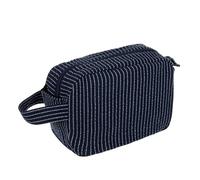 Navna Organizer portatile per trucchi con motivo a righe, interno spazioso per cosmetici, prodotti per la cura della pelle e articoli per la cura individuali, con manico facile da trasportare custodia