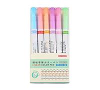 Navna Penne curve colorate con 6 diverse forme curve e 6 punte sottili di colore per diari note prendere appunti, scrapbooking, arte mestiere, pennarelli colorati per prendere appunti per colorare,