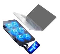Navna Raffreddamento del computer portatile Illuminazione a LED 6 Ventola silenziosa Regolabile Pieghevole Portatile di Raffreddamento Ventola Luce LED con 2 Porta USB Supporto per Telefono Supporto