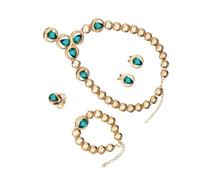 Navna Set di orecchini e collana di cristallo da donna, set di orecchini rotondi alla moda per eventi nuziali