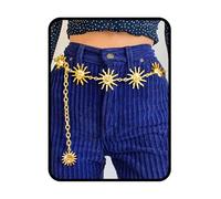 Navoky Catena in metallo con ciondolo a forma di sole e stella, luna, per il corpo, accessori per donne e ragazze, One size, Lega