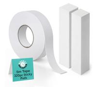 Navoys 320 cuscinetti biadesivi - forte adesivo bianco schiuma Pads, ideale per fissaggi permanenti e temporanei in case, uffici, cruscotto auto e progetti artistici e artigianali