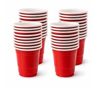 Navoys 40 bicchierini rossi da 60 ml, mini bicchierini da shot in plastica, riutilizzabili e usa e getta, resistenti, impilabili, per Beer Pong, feste, eventi e degustazioni