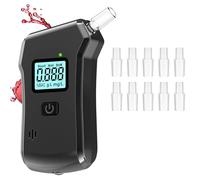 NAVPLUS Etilometro Professionale de Respiro Display LCD Digitale con 10 Beccucci di Respiro per Uso Domestico o per Feste Misura Semplice, Veloce e accurata