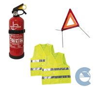 Navpower Kit Sicurezza 2 Gilet - 1 Triangolo Veicolo Fermo - 1 Estintore 1kg
