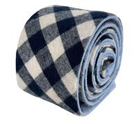 Navy Blu e Bianco Cotone Motivo a Quadretti Cravatta da Uomo Da Frederick Thomas