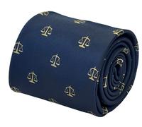 Navy Blu Scuro Cravatta Con Bilance Di Giustizia Law Design By Frederick Thomas
