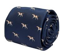 Navy Blu Scuro Cravatta da Uomo Pointer Caccia Hound Beagle Pistola Cane By