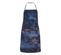 Navy Blue & Faux Copper Marble Pattern Grembiule Uomo Unisex Grembiule Cucina Divertenti Lavoro Grembiuli Per Lavoro Dolci Papa 52X72Cm