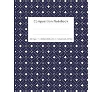 Navy Blue Geometric Composition Notebook for Students and Professionals: Stylish College-Ruled 200-Page Notebook with Field for Notes, Schoolwork, or Office Use