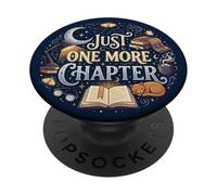 Navy Blue Just One More Chapter Bookish Book Lover Reader PopSockets PopGrip Adesivo