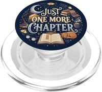 Navy Blue Just One More Chapter Bookish Book Lover Reader PopSockets PopGrip per MagSafe