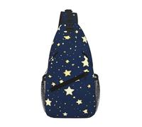 Navy Blue Sky E Star Sling Chest Bag Per Gli Uomini E Le Donne Piccola Borsa A Tracolla Impermeabile Mini Crossbody Daypack Per Escursionismo