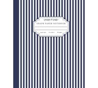 Navy Blue Stripe Graph Paper Notebook: Preppy Aesthetic Dark Blue Quad Ruled 5x5 Composition Notebook for School Math and Science | Grid Paper Journal for Girls