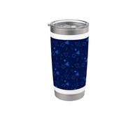 Navy Blue Triangle Circle Square Geometric Memphis Pattern Bicchiere termico in acciaio inox doppia parete