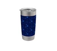 Navy Blue Triangle Circle Square Geometric Memphis Pattern Bicchiere termico in acciaio inox doppia parete