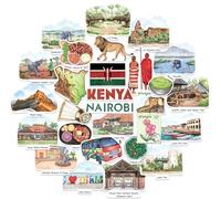 Navy Peony Adesivi da Viaggio Kenya (28 pezzi) (Diario)