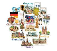 Navy Peony Adesivi da Viaggio Magnifici Germania (29pz) - Per Scrapbook e Diari