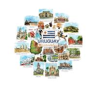 Navy Peony Adesivi da Viaggio Uruguay (28pz)