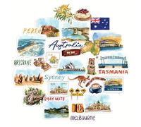 Navy Peony Adesivi di Viaggio per l'Outback Australiano (32pz) - Per Scrapbook e Diari