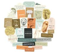 Navy Peony Adesivi Mindful Stoicism Vision Board (30 pezzi) - Adesivi sulla Filosofia Stoica per Crescita Personale, Agende e Feste Vision Board