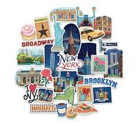 Navy Peony Iconici adesivi da viaggio dello Stato di New York (28pz) - Per Scrapbook e Diari