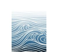 Navy waves 6×9" gridded notebook: Decorative hand-drawn cover - College ruling - Spaces for optional title and date - Top, bottom and left margins for ... - 120 pages, 28 horizontal lines per page.