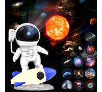 Nawchedo Astronauta Proiettore Stelle Soffitto 13-in-1 Proiettore Planetario Rotante 360° Luce Notturna con Sistema Solare, Luna, Nebulosa, Astronauta, Proiettore Galassia per Bambini e Adulti