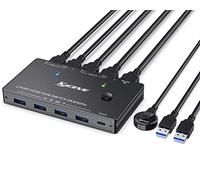 NAWEN Switch KVM USB 3.0 8K, commutazione KVM HDMI 2 porte, supporta una risoluzione di 7680 x 4320@60 Hz, 3840 x 2160 @ 120Hz per 2 computer, mouse, tastiera e monitor