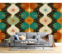 NAWVNMI 3D Carta Da Parati Geometria Design Simmetrico Astratto Retrò Fotomurali Decorazione da Muro per Sfondo Ristorante Soggiorno Tv Parete Camera Da Letto 150 x 105cm