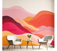 NAWVNMI 3D Carta da Parati Panoramica, 400 * 280cm, Astratto Colline Semplice Paesaggio, Decorazioni da Parete per Soggiorno, Adulto, Camera dei bambini, Studio Decorazione