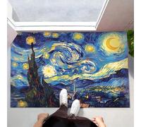 NAWVNMI Zerbino Il Cielo Stellato Di Van Gogh Tappetino Di Benvenuto Tappeto D'Ingresso Tappetino Di Benvenuto Antiscivolo Tappeto D'Ingresso Per Interni Ed Esterni Tappetino Decorativo 50 X 80 Cm