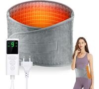 Naxup 125x30cm Termoforo Elettrico, Termoforo Lombare, Fascia Lombare Riscaldante, 9 Livelli Di Riscaldamento, 4 Impostazioni Di Temporizzazione, Lavabile, per Schiena, Collo, Spalle, Addome