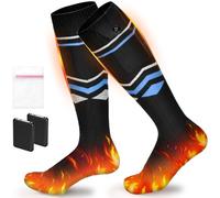 Naxup Calze riscaldabili Elettrici, 5000mAh Calze Riscaldate Ricaricabili con 4 Temperature, Aumentare l'area di riscaldamento,Calzini Lavabili per sci/bicicletta, Unisex Calze Riscaldanti 36-44 - Blu