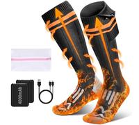Naxup Calzini Riscaldanti Elettrici, 4000mAh Calze Riscaldate Ricaricabili con 4 Temperature, Calzini Riscaldati Lavabili per sci/bicicletta/campeggio/escursionismo, Unisex Calze Riscaldanti 36-43