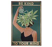 Nayyana Be Kind to Your Mind - Poster vintage da parete, stile hippie bohémien, regali di incoraggiamento per donne, ufficio, camera da letto, soggiorno, decorazione da parete, stile 2
