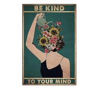 Nayyana Be Kind to Your Mind - Poster vintage da parete, stile hippie bohémien, regalo di incoraggiamento per donne, ufficio, camera da letto, soggiorno, caffetteria, decorazione da parete